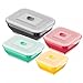 Collapse it Silicone Food Storage Containers - BPA Free Airtight Silicone Lids, 4 Piece Set of 7-Cup & 4-Cup Collapsible Lunch Box Containers - Oven, Microwave, Freezer Safe