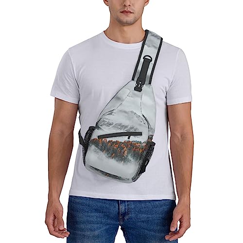 Sac à dos à bandoulière noir Mountain Top Clouds format décontracté taille unique - 7