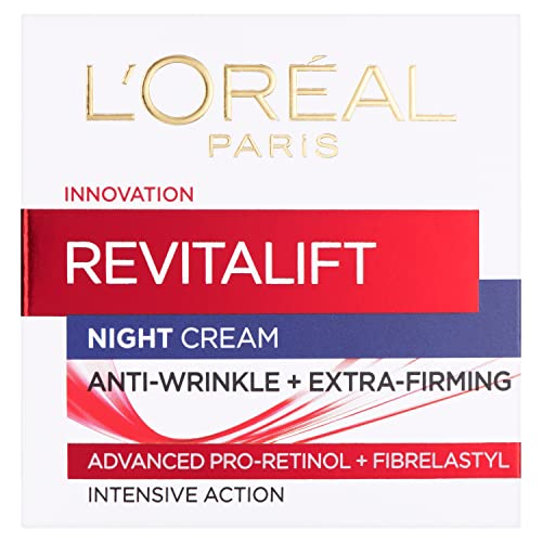 L'Oreal Paris Revitalift Night Cream, Face Moisturiser With Pro Retinol, Anti Wrinkle and Firming, Ivory, 50 ml (Pack of 1)