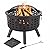 Outdoor Fire Pit - 26-Inch Round Lattice Wood Burning Firepit with Screen, Poker, Grate and Cover - Wood Fire Pits & Outdoor Fireplaces by Pure Garden