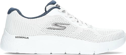 Skechers Skechers Men's Go Walk Flex Remark Trainers, 7 UK, White and Navy Textile, 11 US