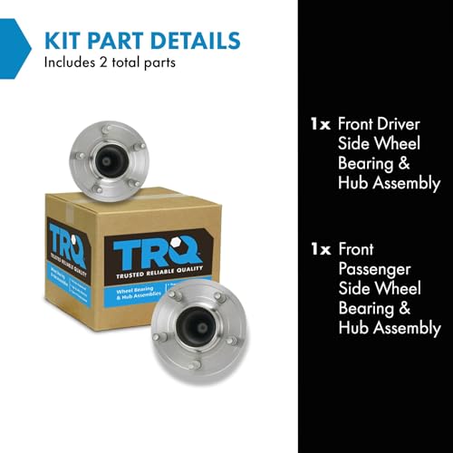 Image of TRQ Front Left and Right Wheel Bearing & Hub Assembly Set 2 Piece for 2005 Ford Crown Victoria from 2 /24 /05 Production Date 2006-2011 Crown Victoria
