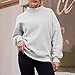 Mock Neck Sweatshirt Women Cute Oversized Sweatshirts Cozy Soft Pullover Sweaters Loose Fit No Hood Fashion Winter Clothes women clothes Gray M