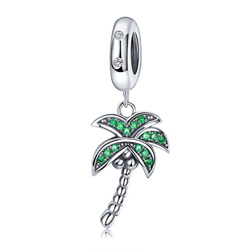 Fan Charm 925 Sterling Silver Snow Charm Key Charm Coconut Palm Tree Charm Love Charm for Pandora Charm Bracelet