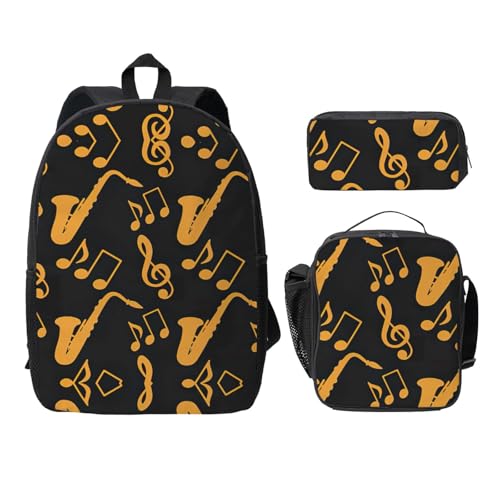 Sac à dos notes de musique EdWal noir 3 pièces léger école intermédiaire