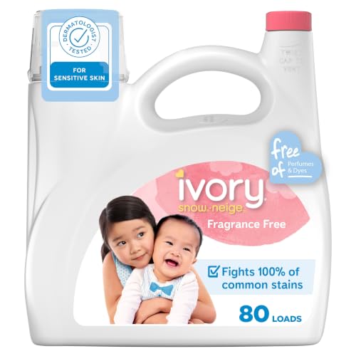Ivory Snow Détergent à lessive liquide sans allergènes, 80 lavages, 3.1 L