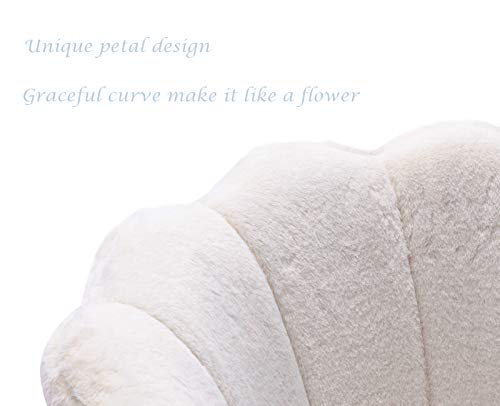 Kmax Office Desk Chair, Fur Makeup Arm Chair Gold Base, White #TOP4