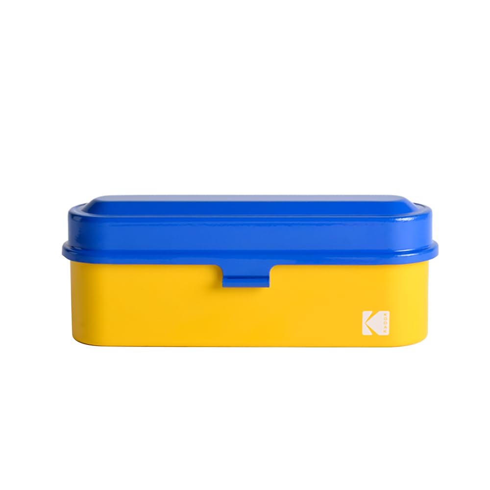 KODAK Film Case Etui na 5 rolek folii 35mm-kompaktowa,stalowa obudowa retro do zabezpieczania rolek folii(azul)(folia nie wchodzi w zakres dostawy)