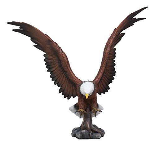Estatua grande de águila calva en ataque 16 in