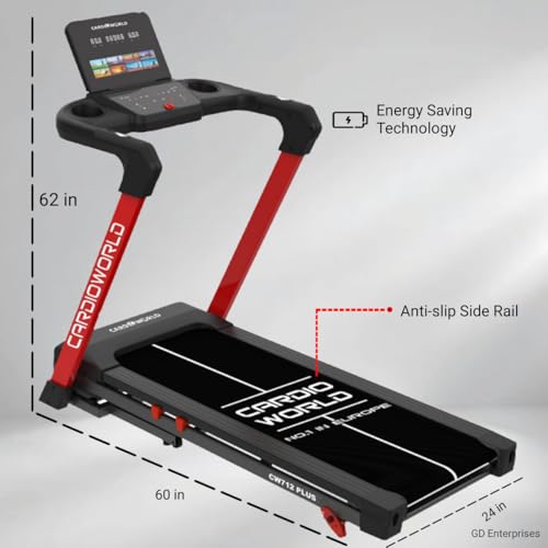 Image of CW712 Plus 3HP DC Treadmill,1-16 km /h Speed,120kg Max User Weight,3-Level Manual Incline, Bluetooth-LED Display, Foldable Treadmill