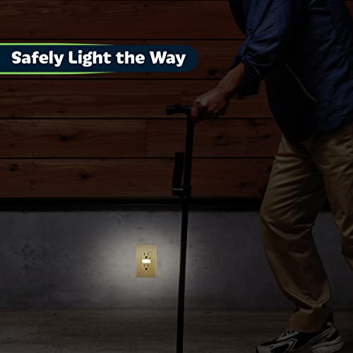 Topgreener Led Guide Light Receptacle With Automatic Daylight Sensor, Night Light Decorator Wall Outlet, 125Vac/15A Tamper-Resistant Receptacle, Tgl215Tr-Gd, Gold #TOP2