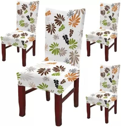 Wonder Decor Stretchable, Removable & Washable Printed Short Dining Chair Cover/Protector/Seat Slipcover (Set of 4, White Flower) (B0BFMXC2XX) Amazon Price History, Amazon Price Tracker