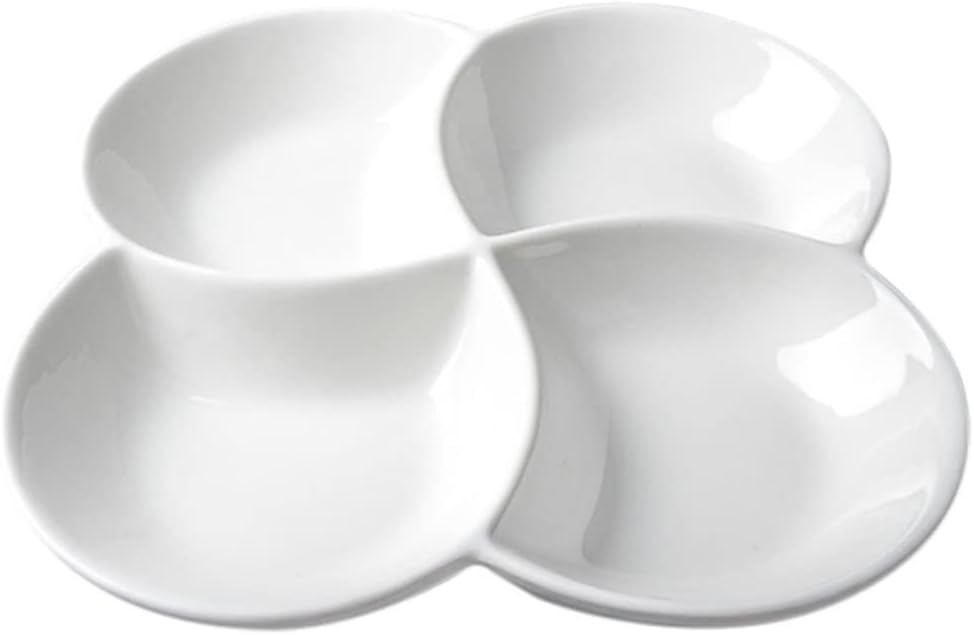 Tray Bowl Plate Dessert Fruit Ceramic Snack Dry Compartment Vegetable Sugar Basket