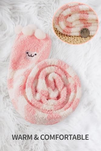 Image of CutiePlusU Womens Thigh High Fuzzy Socks Coral Fleece Over Knee High Sock - 1 Pair