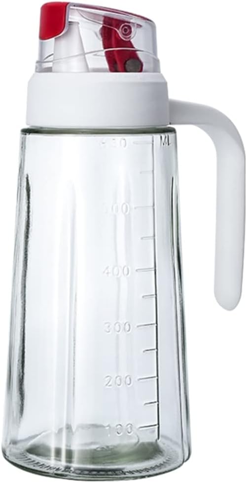 Oil Dispenser Bottles Auto Flip Dispensing Bottle Leak Proof Glass Cruet Non-Slip Handle Automatic