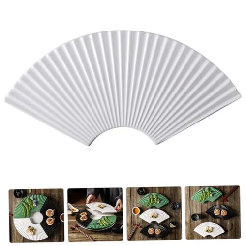 Plato decorativo japonés para sushi de cerámica blanco miniatura 7