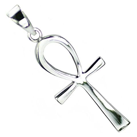 Solid Sterling Silver Ankh Cross Egyptian Key of Life Amulet Pendant (P002) Cover