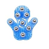 SCOLAND Roller Ball Body Massage Glove Anti-Cellulite Muscle Pain Relief Relax Massager for Neck Back Shoulder Buttocks Face Lift Tools (Blue)