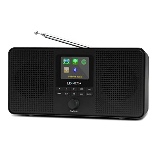 LEMEGA IR4S Stereo WiFi Internet Radio,FM Digital Radio, Spotify Connect, Bluetooth Speaker, Dual Alarms Clock, 40 Presets, Headphone-Output, Batteries or Mains Powered – Black Finish
