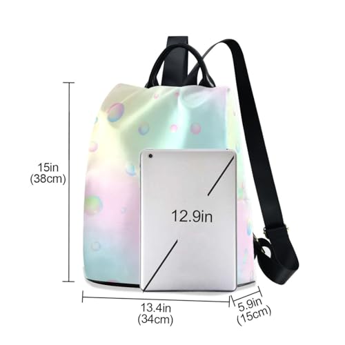 Mochila burbujas pastel evita robos con su bolsillo trasero con cremallera 3