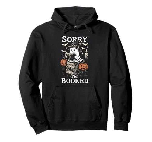 Spooky Ghost Book Lover Halloween Reading Pun Design Pullover Hoodie