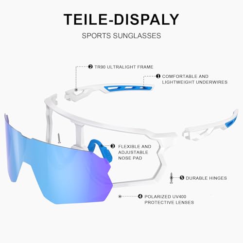 suoso Sports Sunglasses for Youth: UV400 Protection Sun Glasses for men Womens Wrap Around Goggles for Baseball Cycling2