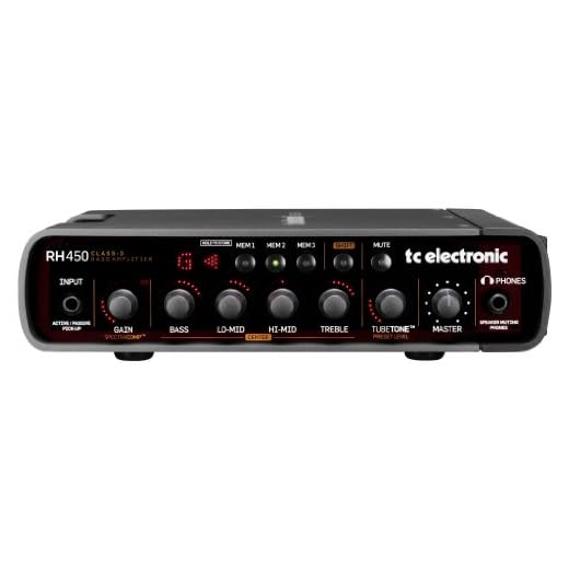 TC Electronic RH450 450W Bass Amp Head with TubeTone, SpectraComp, Onboard Tuner and Presets
