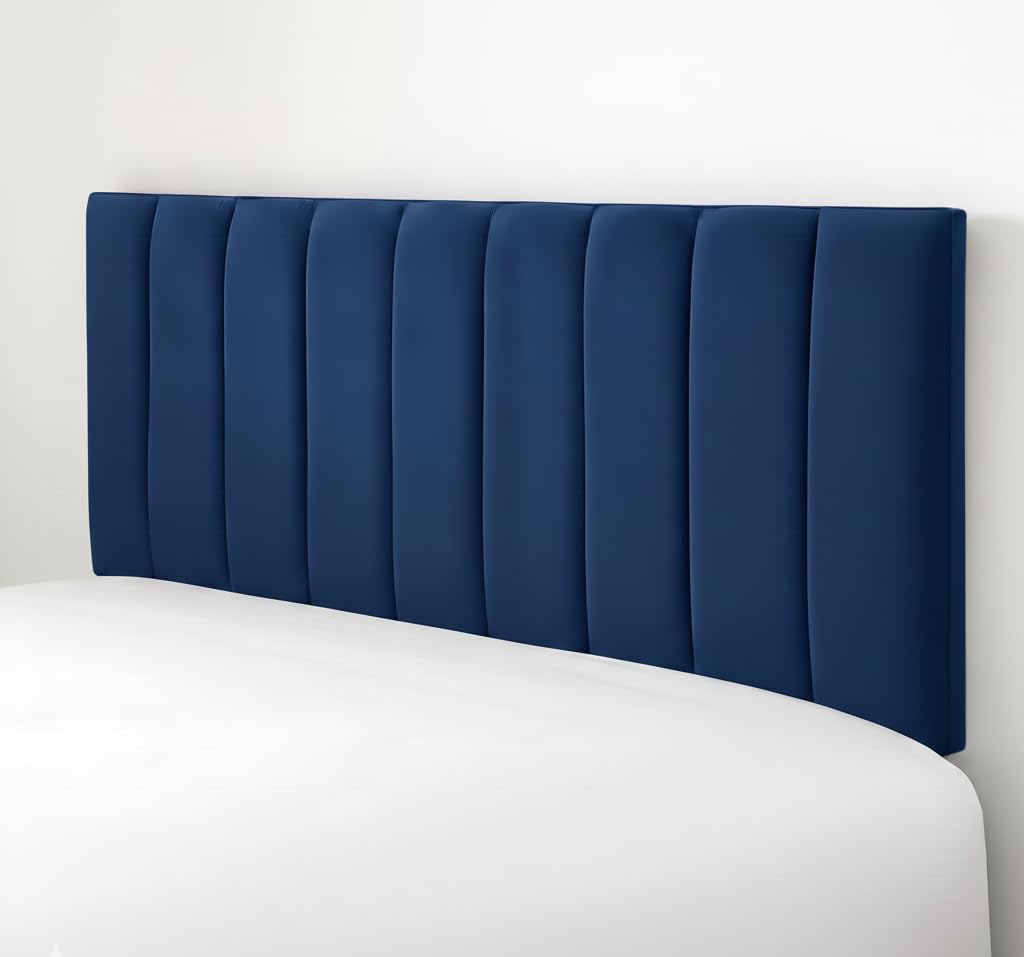 Cloudmere Luxury Portland Headboard Elegant design Plush Velvet 20" Divan Bed | Upholstered Padded Headboard for Divan Beds, Bedroom and Hotel Furniture (3FT Single - Blue)