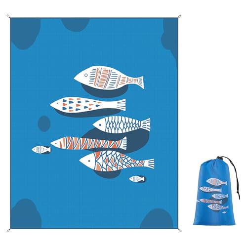 Manta de playa grande | Impermeable 1,4 x 2,0 m Azul - Gran Tamaño Impermeable Anti - Para Adultos Camping Senderismo Viajes Parque Tienda Vacaciones De Verano Road