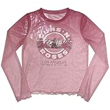 guns n' roses bullet seal long sleeve mesh crop top size xl