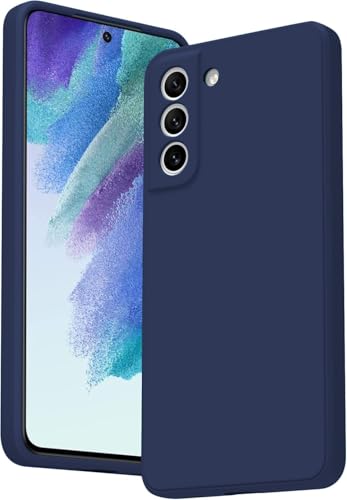 Image of DIZORO Liquid Silicone Case with Microfiber Coushioning Compatible for Samsung Galaxy S21 Plus Shockproof Slim Back Cover, Gel Rubber Full Body Protection - Blue