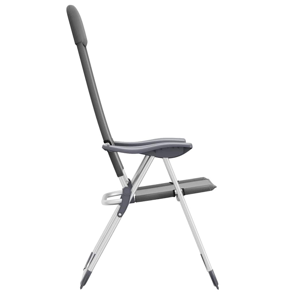 Set di 2 sedie da campeggio pieghevoli, in alluminio, per esterni, giardino, spiaggia, campeggio, con schienale regolabile e poggiatesta imbottito, per viaggi, pesca, picnic e trekking