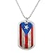 GRAPHICS & MORE Rustic Distressed Puerto Rico Flag Wood Look Military Dog Tag Pendant Necklace with Chain