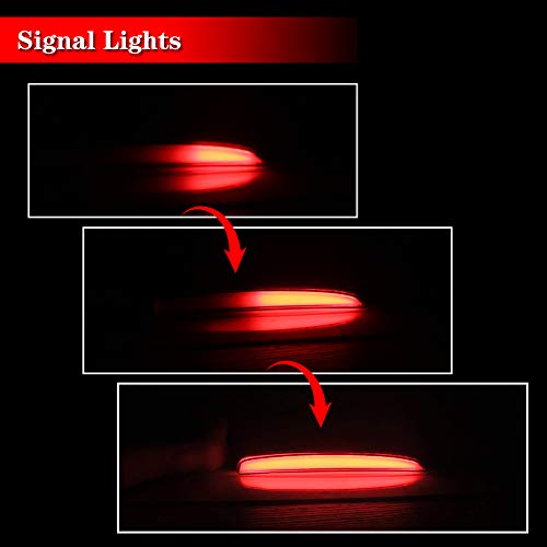 Gtinthebox Smoked Lens Led Bumper Reflector Lights Tail Brake Rear Fog Lamps For 2017-Up Honda Civic Hatchback, Type-R Or Si 4-Door Sedan #TOP3