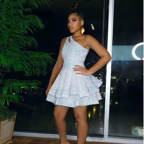 Cadoly Sparkly Tiered Short Homecoming Dresses for Teens 2025 Sequin Sweetheart A-Line Corset Cocktail Party Dresses2