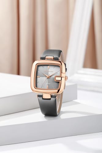 Image of Giordano Monogram Watch for Women Dial with Metal & Leather Strap Fashionable Design, Water Resistant Quartz Analog - Perfect for Casual & Office Wear