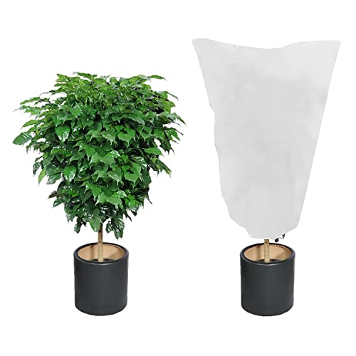 WEALSFUN Cappuccio Protezione Piante,Copertura Protezione Invernale PianteTelo Protezione Piante Sacco di Protezione Invernale per Piante in Inverno da Gelo Vento e Pioggia,80x100cm Bianco