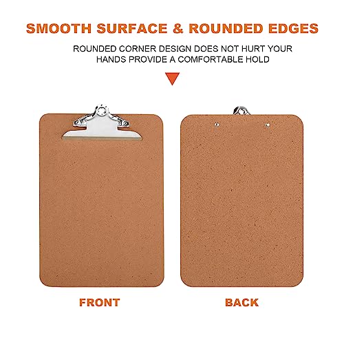 HERKKA 10 Pack Hardboard Office Clipboards - A4 Letter Size, ECO Friendly