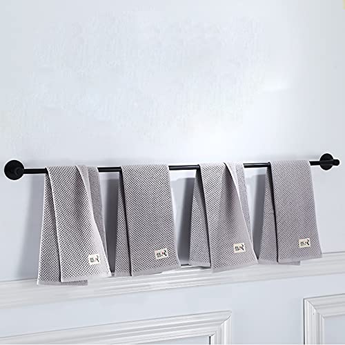 Porte-serviettes mural noir extensible 30-120cm acier inoxydable étanche