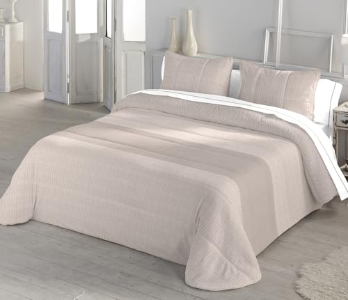 Catotex Edredón Sherpa con Borreguito, Modelo: Leander, Color: Lino, Medida: 235x260 cm (Cama de 135/140 cm).