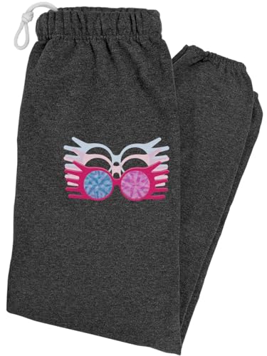 Popfunk Harry Potter Luna Lovegood Specterspecs Unisex Jogger Sweatpants for Men and Women (Large Charcoal Heather)