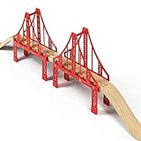 Holzeisenbahn Zubehör, Holz Eisenbahn Brückenspielzeug, Holz Eisenbahn Kinder Zug Spielzeug, Kompatibel mit Anderen Brücken Holzeisenbahn, für die Kleinen im Alter von 3 Frühlingen (Viadukt)