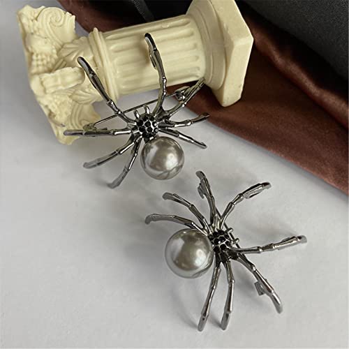 Image of 2-3Pcs Punk Spider Crystal Bead Brooch Pin Set for Women Men Rock Gothic Faux PearlAnimal Backpack Scarf Shirt Bag Hat Shawl Pin Bar Party Body Halloween Jewelry Gift