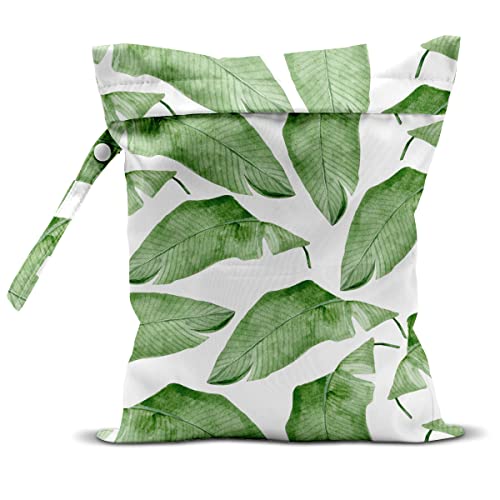 Image of zcyxuuw Wet Bag, Wet Dry Bag, Wet Bag for Swimsuit, Travel, Beach, Pool, Diapers, Dirty Yoga Gym Clothes, Makeup Bag, Waterproof Tropical Palm Leaves Decor Jungle Palm Leaf Favors