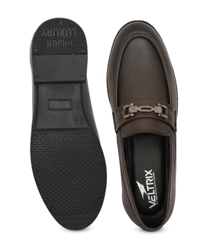 Image of VELTRIX Men's Premium Patent Leather Finish Formal Loafers | Horsebit Buckle Slip-On Shoes | Comfortable Office, Party, Wedding & Business Dress Shoes Aldo Plain Softy