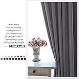 PONY DANCE Grey Blackout Thermal Insulated Curtains for Bedroom, 46 x 54 Inch Short Eyelet Curtains & Drapes, Soft Black Out 2 Panels for Window Living Room/Kitchen - Image 8