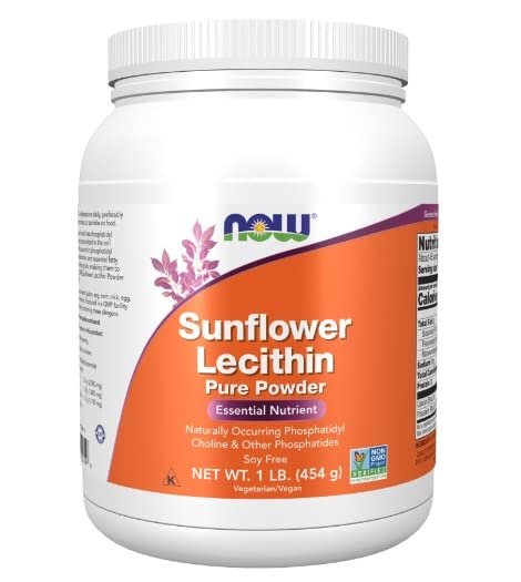 Now Foods, Sunflower Lecithin (Sonnenblumen Lecithin), Reines veganes Pulver, 454 g