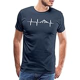 Spreadshirt Herzschlag Puls Frequenz Berge EKG Männer Premium T-Shirt, L, Navy