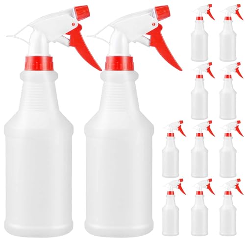 YaCCHLuu 16 Oz Spray Bottle (12 Pack),Spray Bottles for Cleaning,Reusable Empty Refillable Solutions Plastic Bottle,Spray Bottle Bulk for Garden,Plants,Water,Kitchen and Commercial