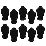  SDENSHI 10x Velours Noir Bijoux Buste Présentoirs Titulaire